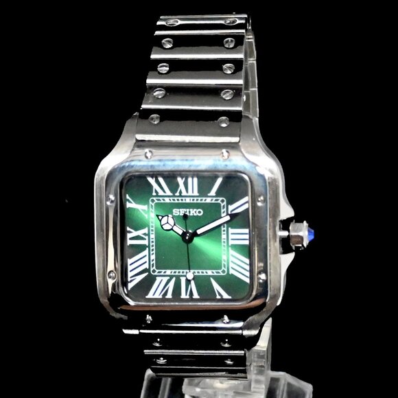 Custom SeikoMod “Cartier Santos” type watch 38mm with NH35 Automatic Movement - Picture 4 of 8